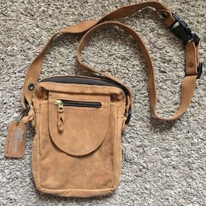 Down Home Leather Small Handmade Tan Leather Crossbody Bag